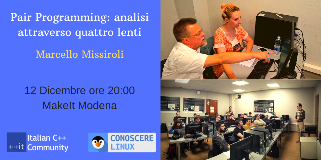 Meetup Dicembre / Modena – Pair Programming: analisi attraverso quattro lenti